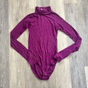 Free People Waffle Knit Long Sleeve Bodysuit